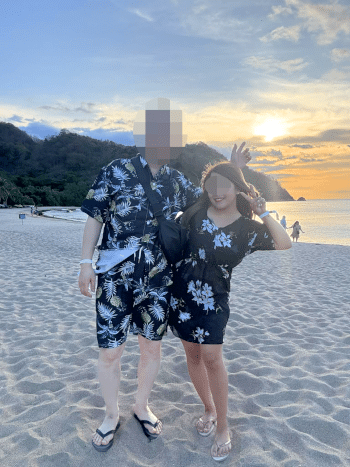 50代日本人男性と20代フィリピン女性の新婚旅行(ビーチリゾート)